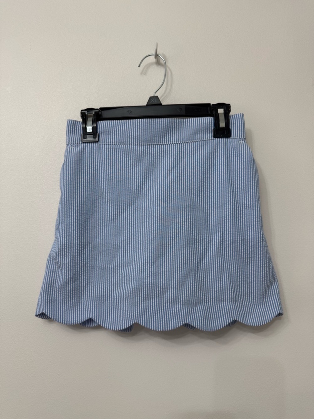 Vineyard Vines Girls Blue Stripe Scallop Hem Cotton Skirt - Picture 2 of 8